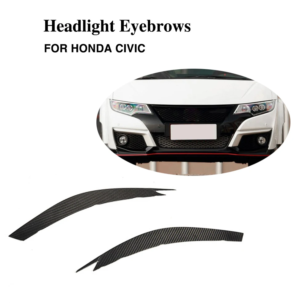 Настоящее углеродное волокно веки фар Брови стикер украшения отделка для Honda Civic