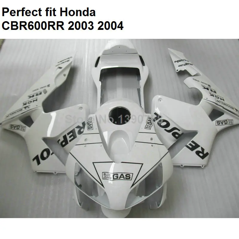 Высококачественный ABS обтекатель для Honda CBR 600RR 2003 2004 комплект белых обтекателей
