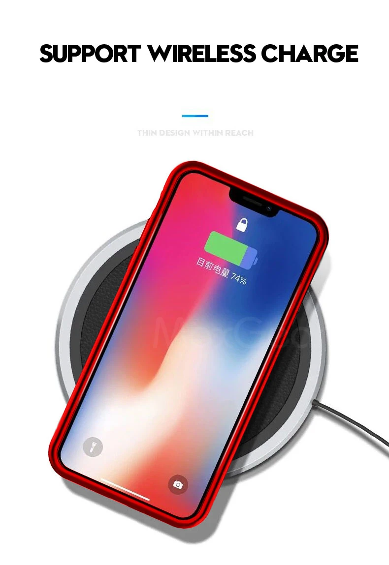 Чехол MaxGear с магнитной адсорбцией для iPhone X, чехол для iPhone 7, 8 Plus, откидная прозрачная Магнитная крышка из закаленного стекла для iPhone 7, 8, X