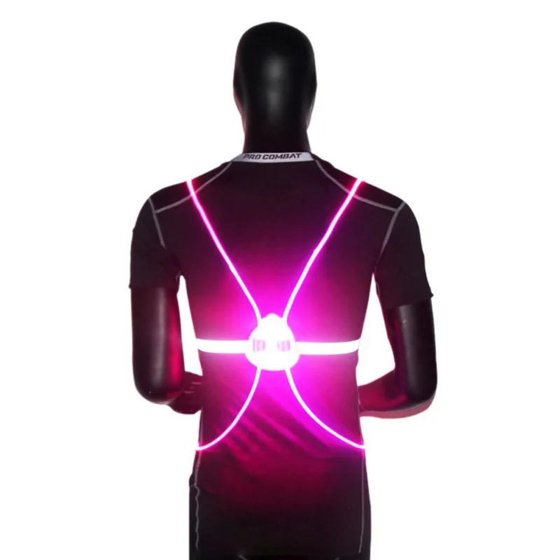 Unisex Outdoor Illuminated Reflective Vest Belt Fiber Optics LED Lights Adjustable Safety Sports Running Cycling Belts | Безопасность и