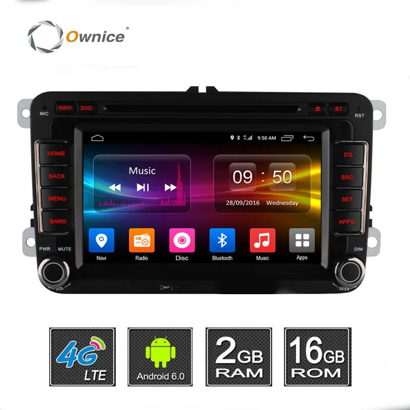 4G lte sim сеть Ownice C500 1024*600 Android 6 0 2G ram 2 Din автомобильный DVD gps navi Радио плеер Para Для VW для