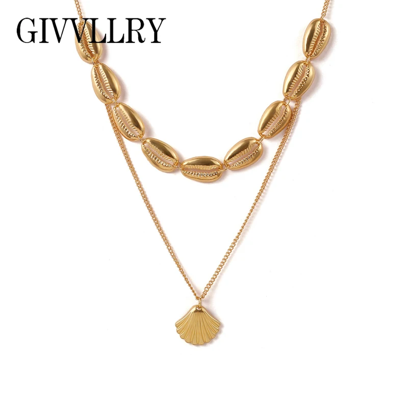 Бесплатная доставка металлическая подвеска в виде ракушки колье для женщин