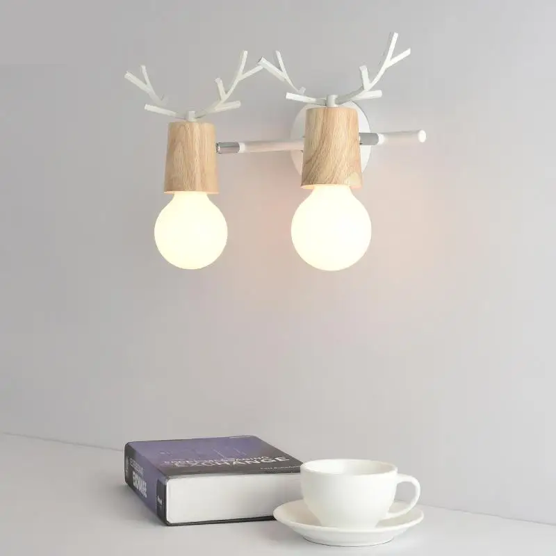 novelty Antlers Wall sconce Lamp for children room black/white Living Room Bedroom Lights Bathroom Mirror Light Arandela | Освещение