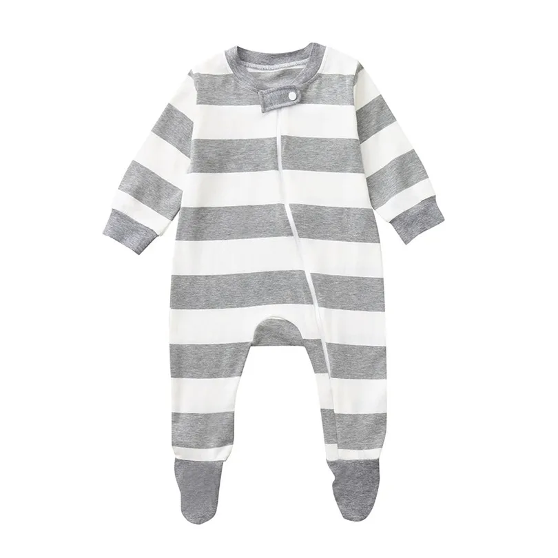 2019 new Newborn Baby Girls Boys Long Sleeve Zipper Packs Stripe Romper Jumpsuit Clothes fashion design #4m19 | Детская одежда и