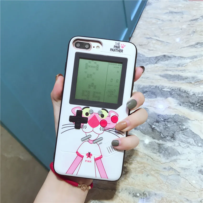Чехол для телефона с игровой машиной тетрис для iPhone X, 6, 6S Plus, Розовый Ретро Чехол для игровой приставки для iPhone 7, 8 Plus, X(розовый/черный/белый