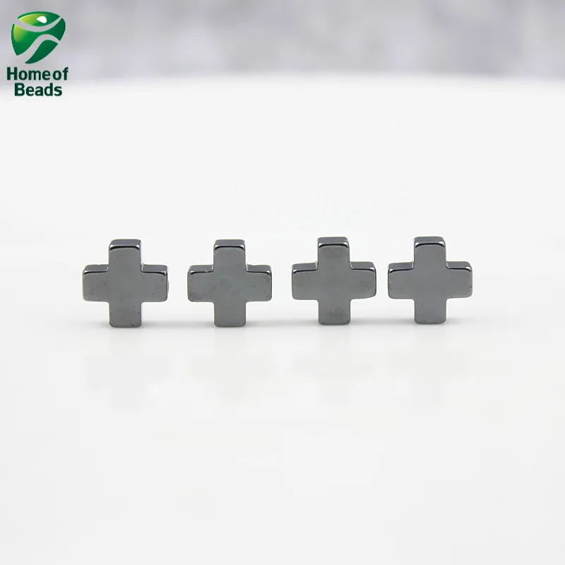 AAA Качество натуральный камень гематит свободные крест бусины черный 4 8 10 12 мм (20