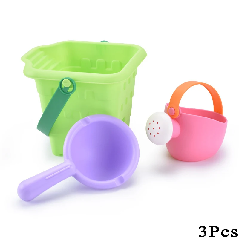 YLL000447F Детская коробка для песка, пляжные игрушки, песочный стол, ведро для песка, набор мягких резиновых пляжных кубиков, Экологичный красочный замок, ведро для отдыха на открытом воздухе - Цвет: YLL000447F