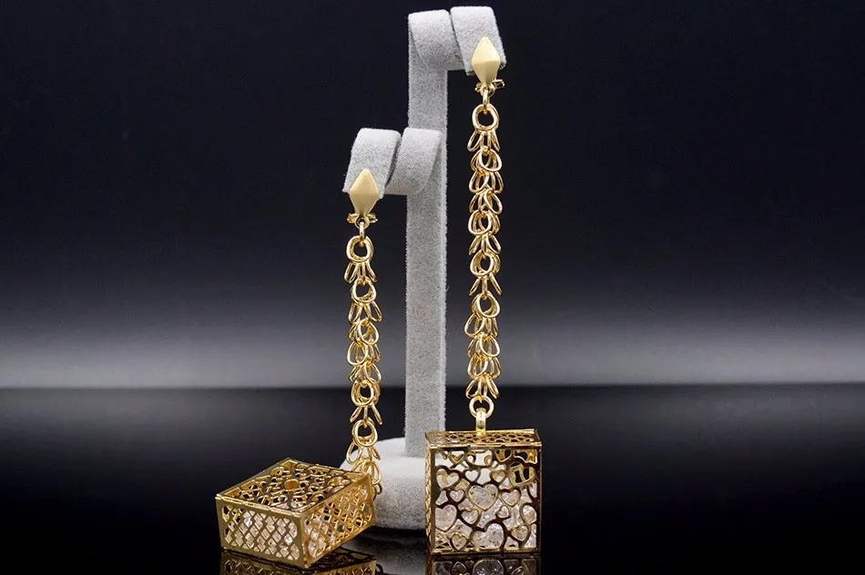 Sunny Jewelry висячие серьги Модные ювелирные изделия для женщин Высокое качество циркон большой квадратный полый для свадебной вечеринки подарок