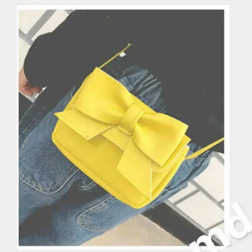 2019 брендовая Милая кожаная сумка с бантом для девочек мини на плечо детская