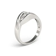 White Gold Plated LESF Unique Design 925 Sterlign Silver High end Jewelry Three Stone Silver Ring Finger CZ for Women Wedding Engagement Jewelry - Цвет основного камня: White Gold Plated