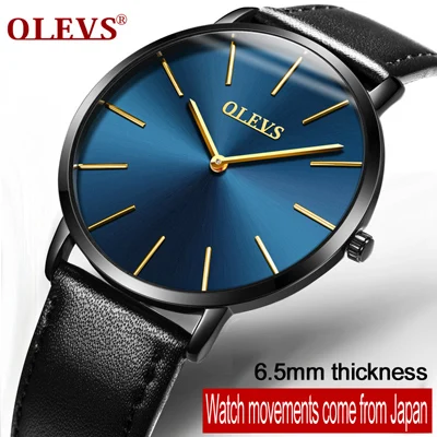Men watch 5 50% OFF OLEVS любителей Водонепроницаемый часы Для женщин Для мужчин наручные ультра тонкий циферблат дизайн кварцевые часы с кожаным ремешком для Для женщин романтические подарки - Цвет: Men watch 5