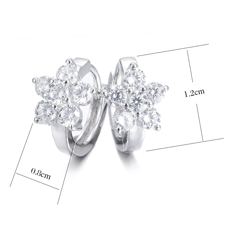 Женские серьги гвоздики из серебра 925 пробы с цирконом|earring jewelry|jewelry gift box wholesalejewelry