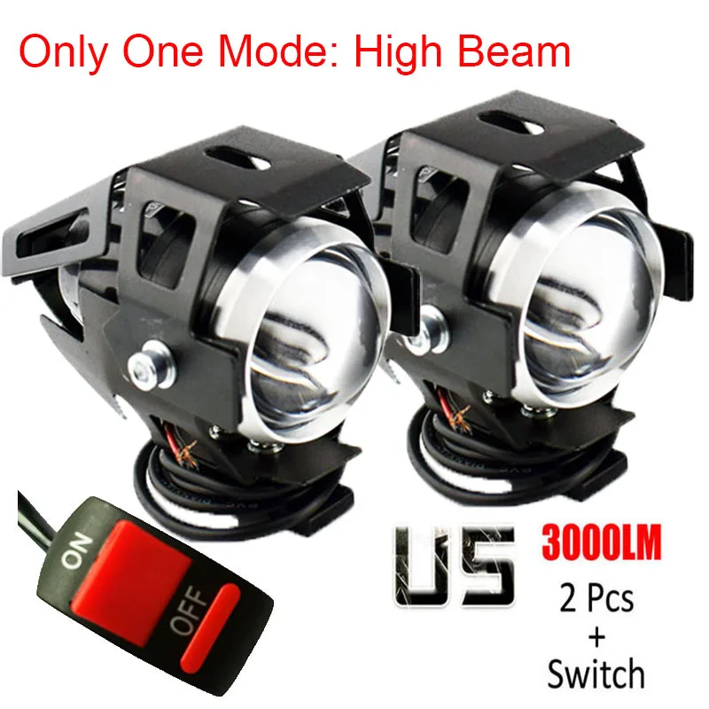 Передсветильник фара для мотоцикла только дальнего света U5 LED 125w противотуманная