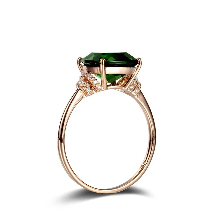 ZN кольцо с зеленым камнем обручальное кольцо Кристалл anillos mujer розовое золото цвет женские обручальные кольца модные роскошные ювелирные изделия
