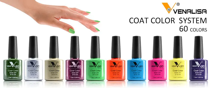 Новинка,, дизайн ногтей, маникюр Venalisa, 60 цветов, 7,5 мл, отмачиваемый эмалированный Гель-лак, СВЕТОДИОДНЫЙ УФ-Гель-лак для ногтей