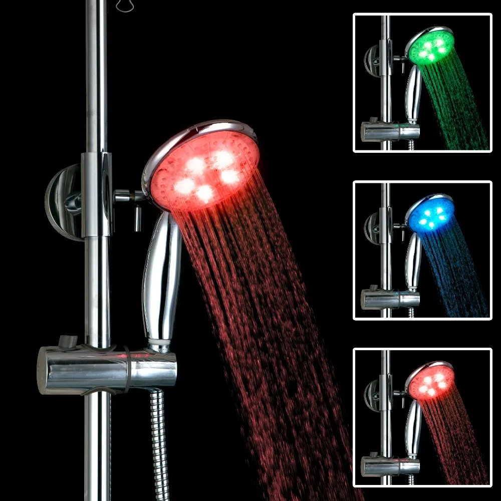 Смеситель для душа KEMAIDI хромированный светодиодный настенный | Обустройство дома