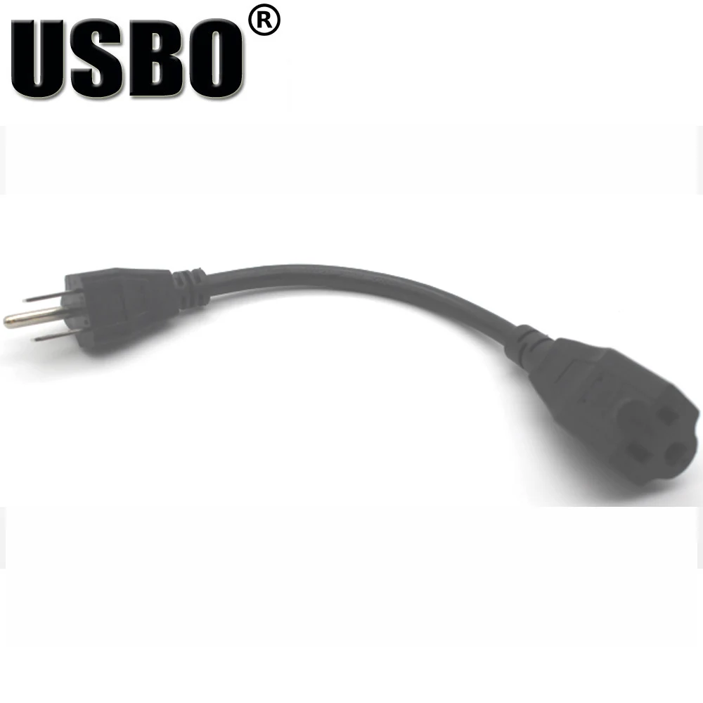 

Black 0.1M Copper CE certificed American 5-15P to 5-15R extension power cord male female docking US plug socket connection cable