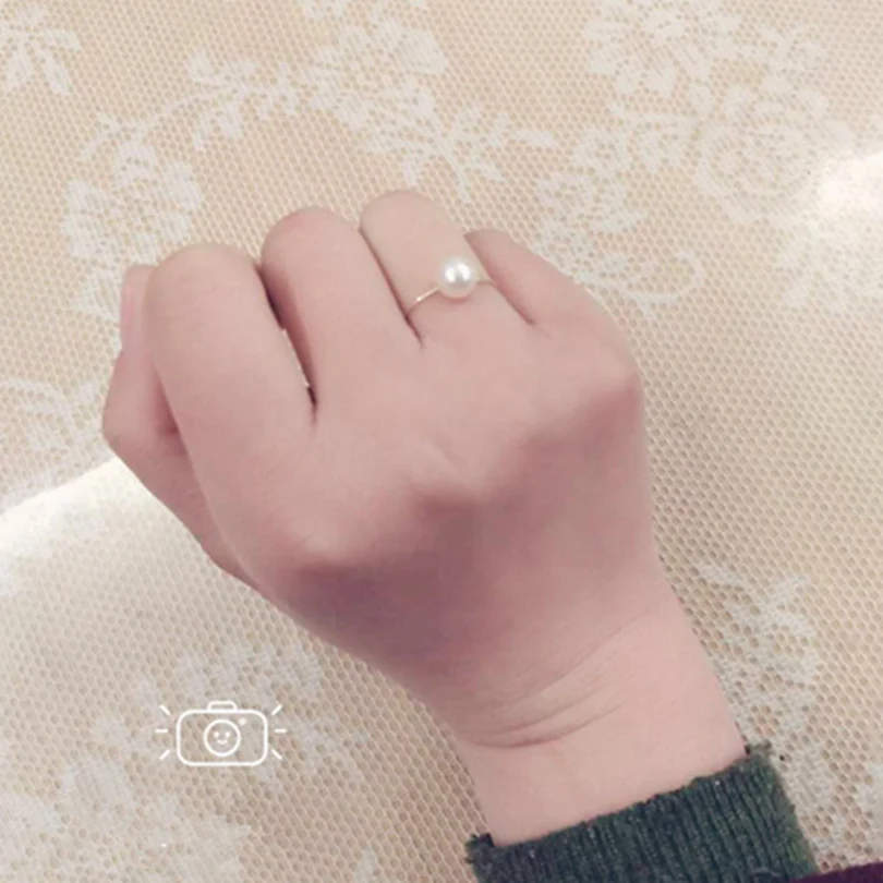 Women Pearl Rings Fashion Jewelry Flawless Perfectly Roung Aurora Simple Elegant Lady Accessories Classic Female | Украшения и