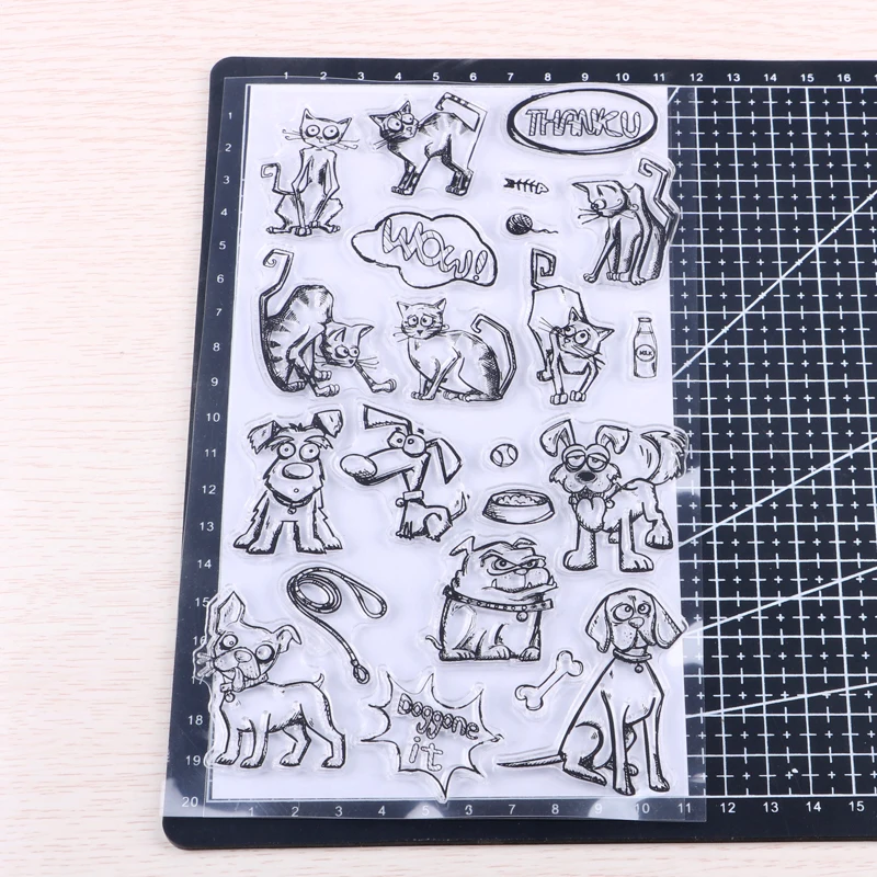 Животное/собака/кошка прозрачный резиновый силиконовый штампы фон коллаж штамп