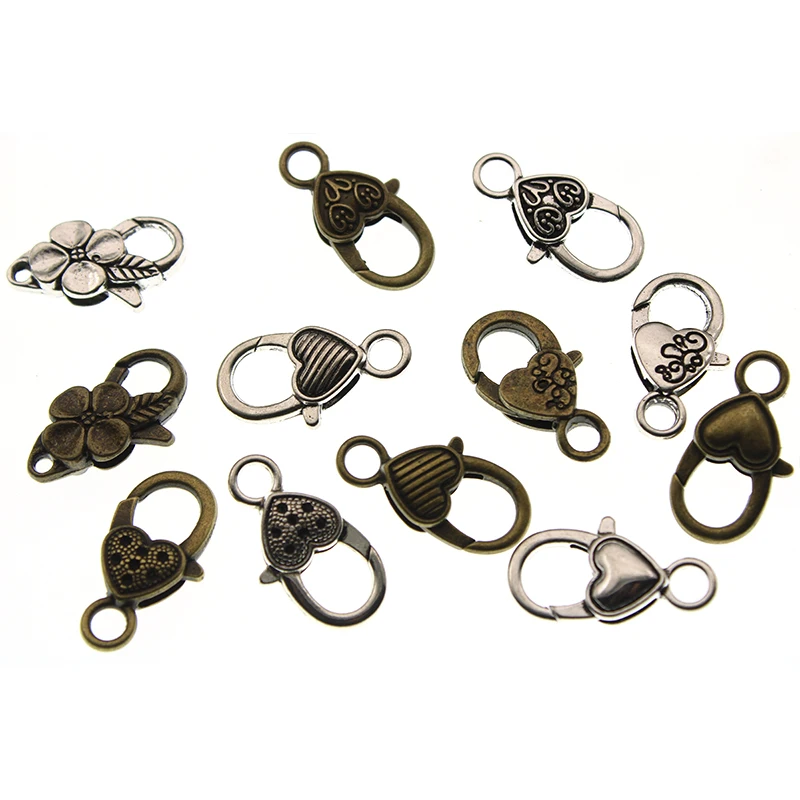 

Застежка-карабин античная серебряная бронзовая, 26 х15 мм, 10 шт.