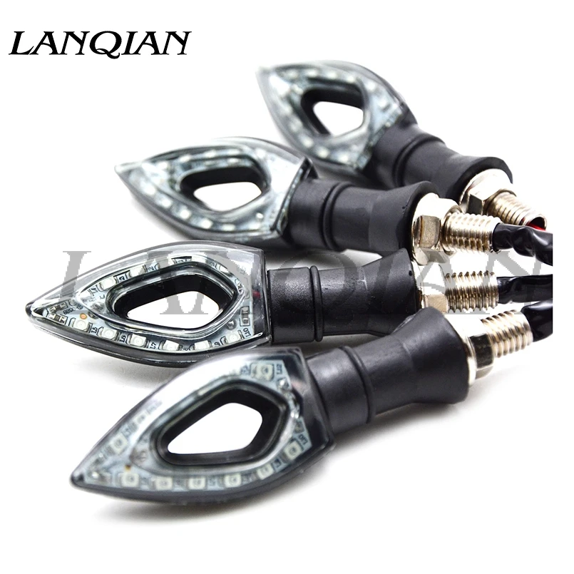 Универсальные 2 шт. указатели поворота черные индикаторы янтарная светодиодная