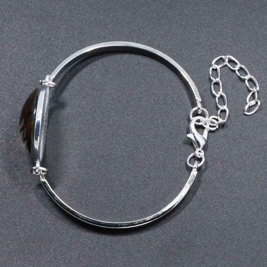 NingXiang серебряный цвет Готический волк Sirius стеклянный кабошон луна кулон ожерелье