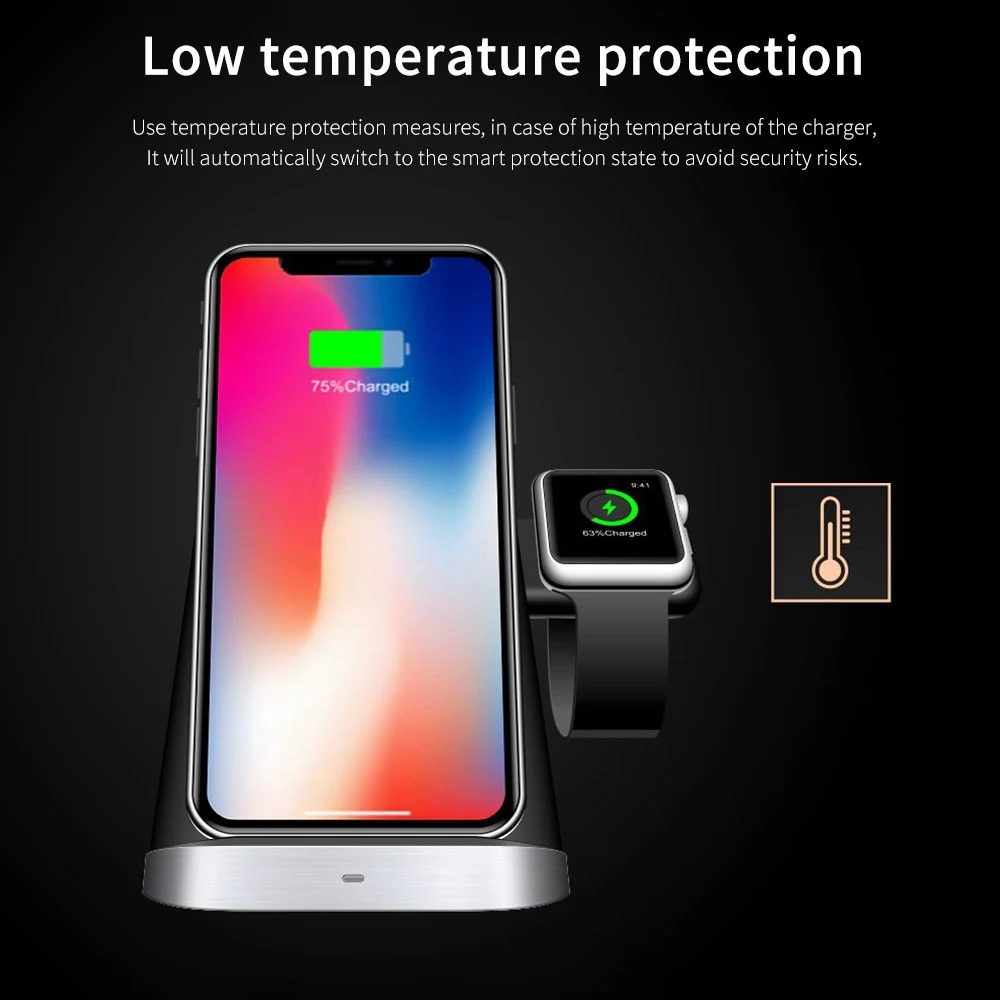 Qi Беспроводное зарядное устройство для iphone 8 Plus X XR XS MAX Apple Watch 4 3 2 Airpods Быстрая
