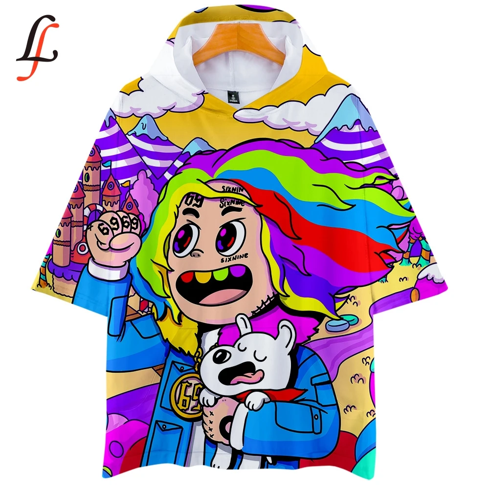 6ix9ine harajuku 3D Индивидуальные K поп повседневные толстовки футболка с короткими