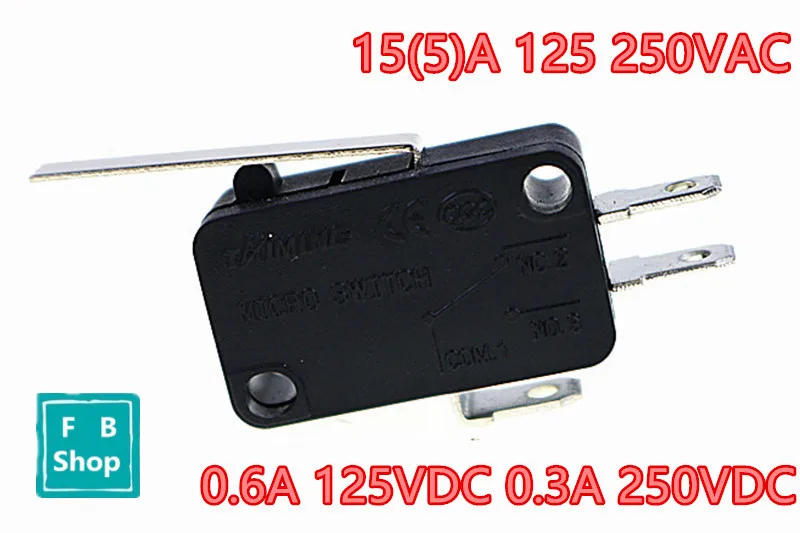 

Top Quality 10pcs 15/5 A 125 250VAC Black Long Handle Mininature Microswitch