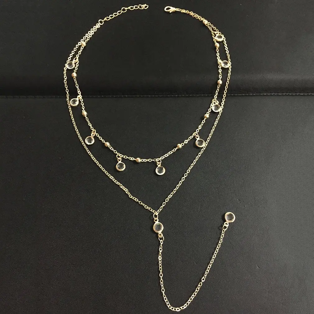 Винтажная многослойная подвеска длинная цепочка Женское Ожерелье простой
