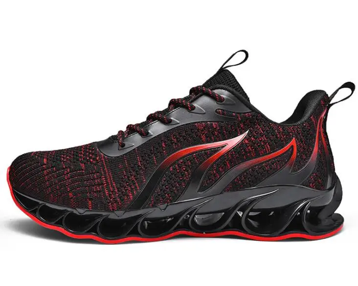 delocrd flame shoes men streetwear sneakers zapatillas hombre chaussure hip hop casual shoes - Цвет: black-red