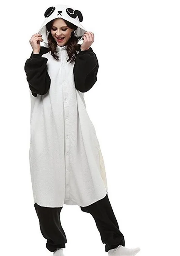 Кигуруми панда кигуруми пижамы Пижама Onesie флисовая костюм унисекс пара пижамные