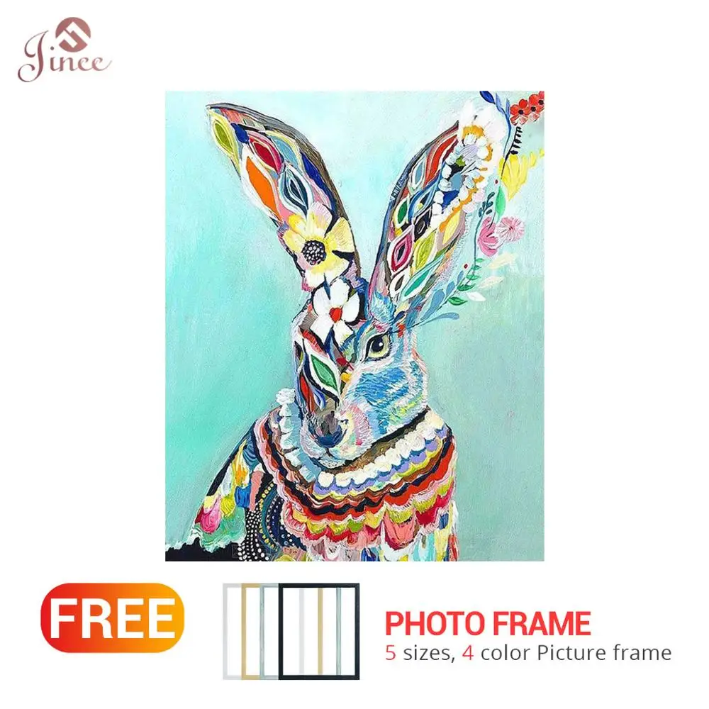 

5D DIY Diamond Embroidery Color Paint Rabbit Full Diamond Painting Scenery Cross Stitch Home Decor Round Drill Christmas Gift