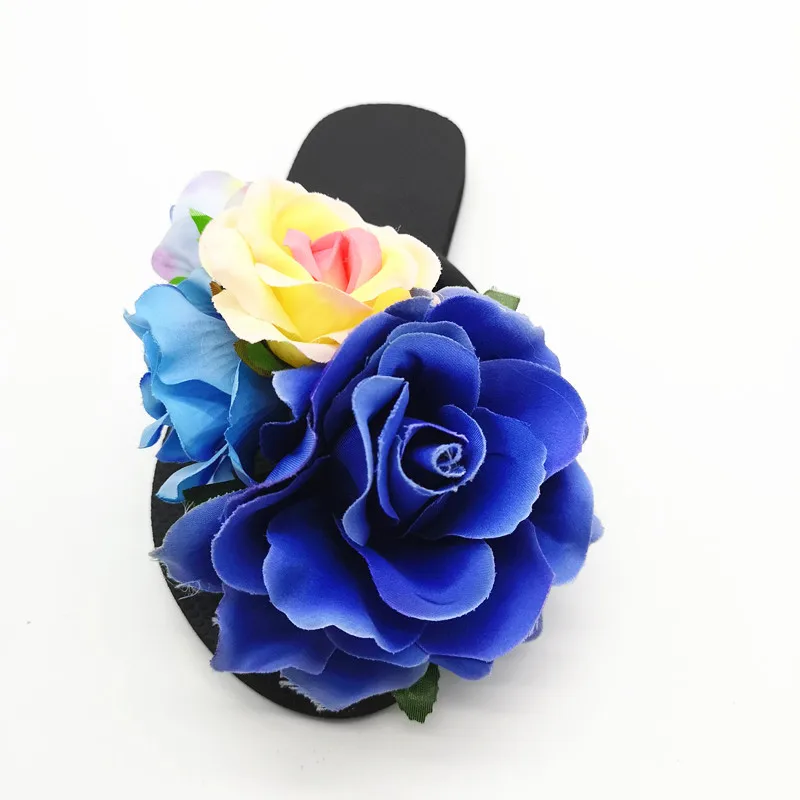 HAHAFLOWER/летние домашние или уличные тапочки; домашняя обувь; женские тапочки; нескользящие шлепанцы с розовыми цветами; Размеры 35-45