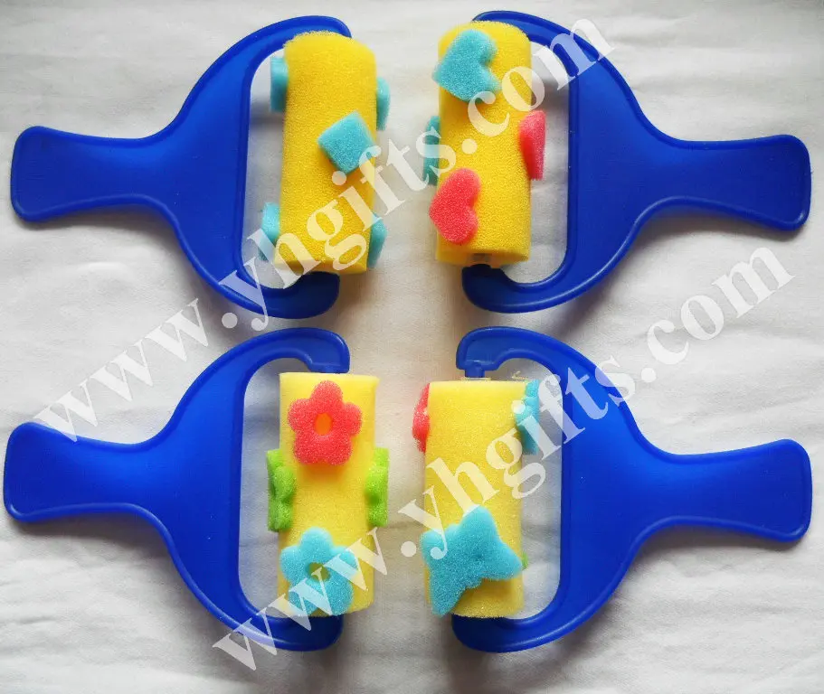 12 шт./лот кисти из губки смешанного дизайна с ручкой штамп для рисования губчатый