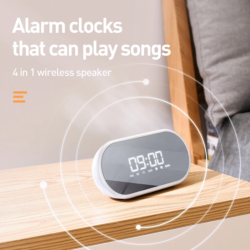 Baseus высококачественный Bluetooth динамик с функцией будильника басовый звук портативный музыкальный плеер беспроводной динамик кольцевая лампа