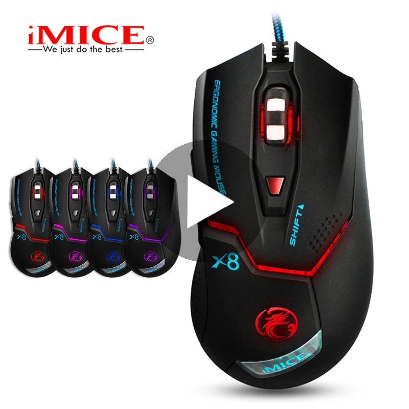 IMice USB игровая Мышь геймер проводные наушники с кабель задней подсветки провод RGB