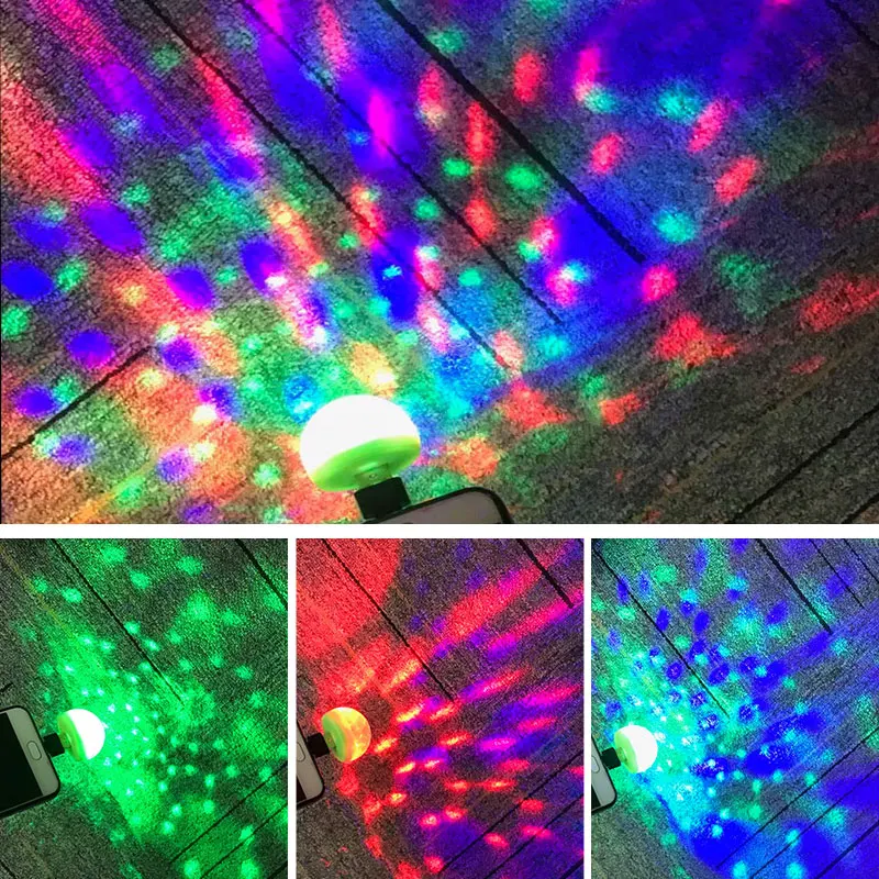 

Vacamm LED Holiday Lights Portable Stage Light DC 5V 3W Mini Disco Laser Lighting For Christmas USB Interface Lamp Decoration