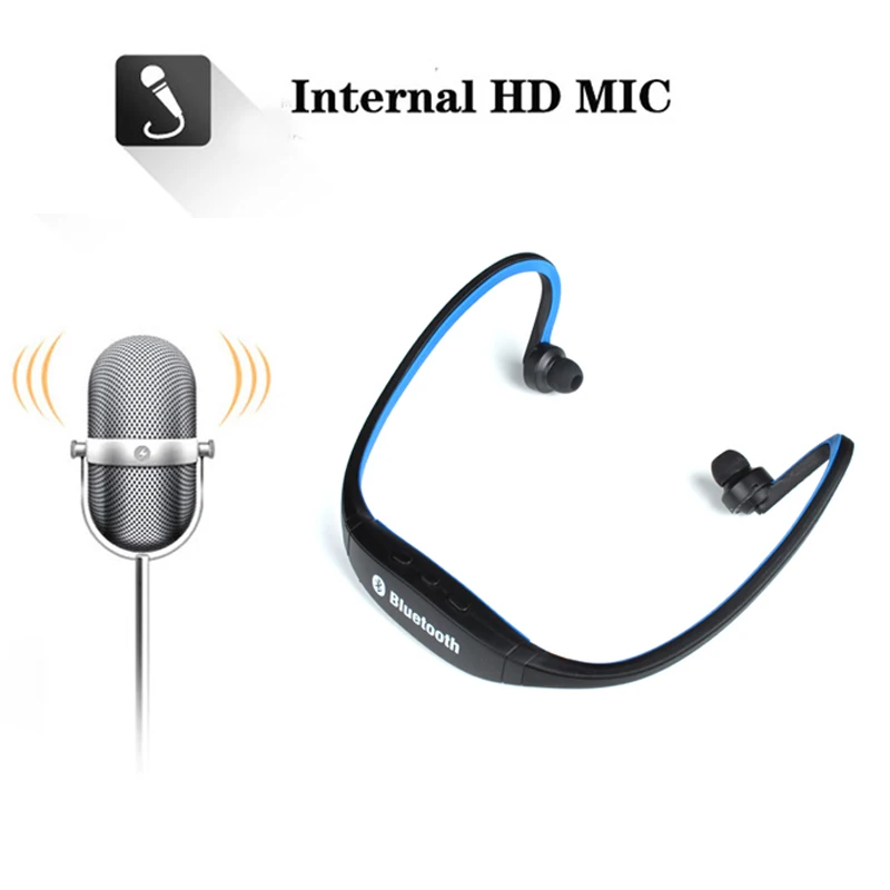 Спортивные Bluetooth наушники S9 Plus со слотом для SD карты с микрофоном телефона iphone Huawei