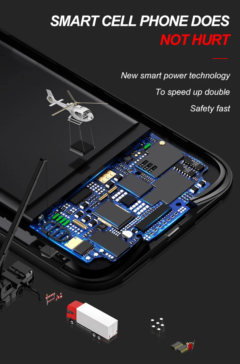 TOPZERO 6800 мАч чехол для зарядного устройства для Xiaomi mi 9 портативный большой емкости Быстрая Зарядка Внешний аккумулятор с зажимом для mi 9