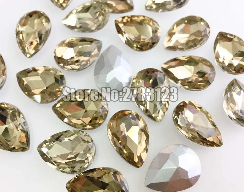 Легкий кофе pointback хорошее качество AAA + стекло хрустальные стразы в форме капель 4x6