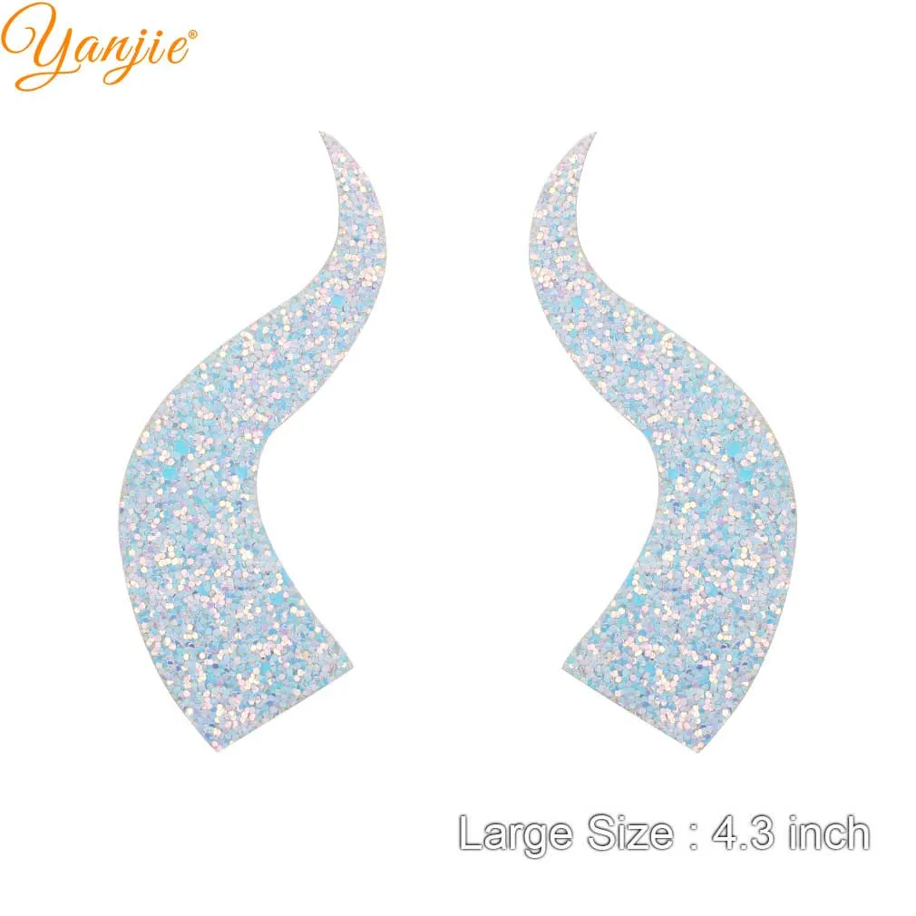 large-chunky white 10pairs/lot Glitter Felt Devil Horn For Girls Women Headband Hot Sale Halloween Party Kids Hair Bow DIY Hair Accessories - Цвет: large-chunky white