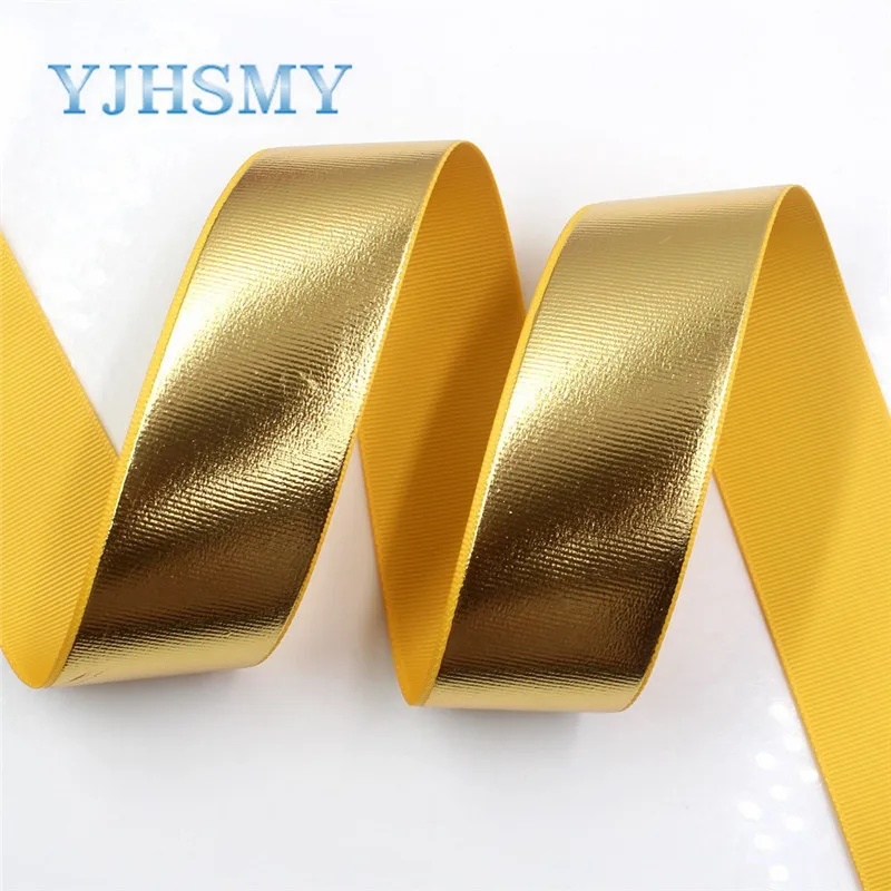 G-181027-1435 YJHSMY G-181027-1435, 38 мм 5 ярдов/партия, одноцветная Лазерная корсажная лента, свадебное украшение, фестиваль рукоделие Подарочная упаковка МАТЕРИАЛЫ - Цвет: G-181027-1435