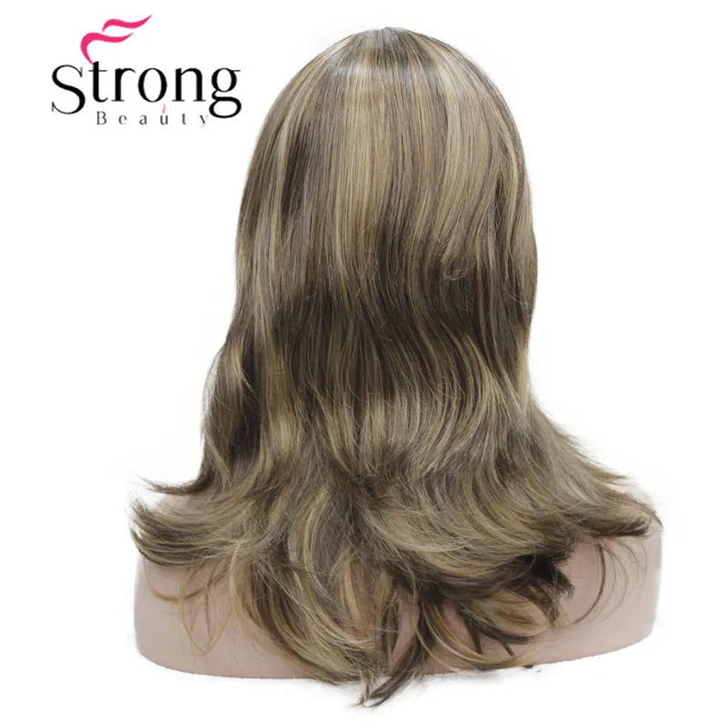 StrongBeauty Длинные Прямые Шелковистые Светлые Выделенные полный синтетический парик выбор цвета