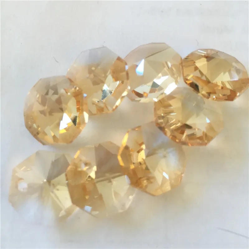 Золотые шампанские Восьмиугольные Кристаллы 2000 шт в одно отверстие день