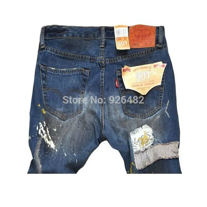 Male Ripped Torn Jeans Beggar Trousers Men's Designer Destroyed New Style Hip Hop Rock f Men Frayed Pants | Мужская одежда