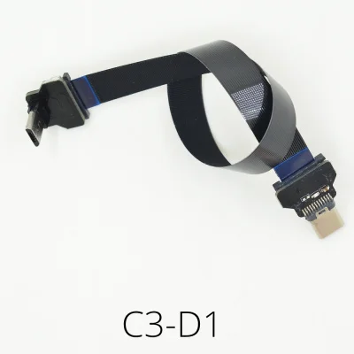 Down Angle Микро USB вверх и вниз угол USB 3,1 тип-c мужской FFC FPV плоский тонкий гибкий FPC кабель для бесщеточного ручного карданного сервопривода - Цвет: Down Angle
