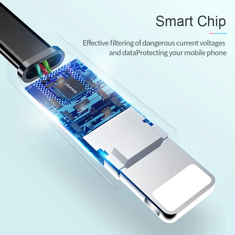USAMS оригинальный USB кабель для телефона iphone 7 8 6 6S зарядки iPad iOS Синхронизация
