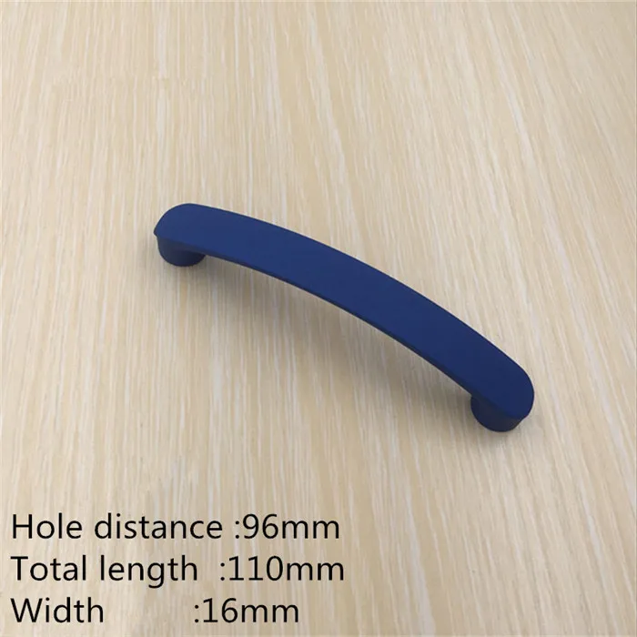blue 96mm KK& FING современные многоцветные ручки для шкафа из алюминиевого сплава кухонные ручки для выдвижных ящиков мебельная фурнитура - Цвет: blue 96mm