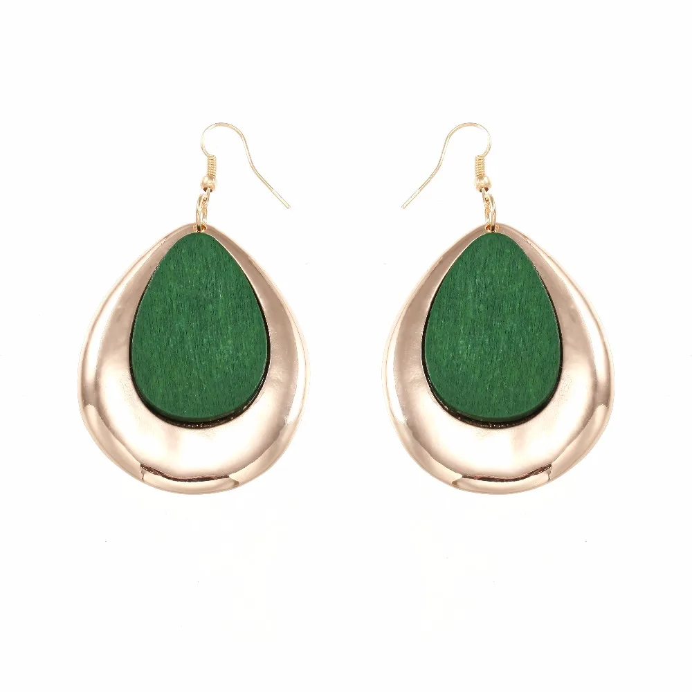 YULUCH летняя мода новинка подходящие ко всему висячие серьги из дерева и сплава для